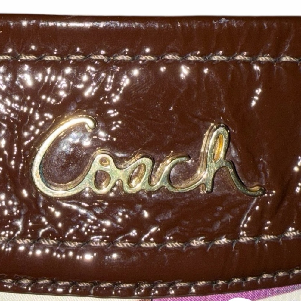 Coach Brown Multi-Color “C” Print Shoulder Bag - Picture 6 of 7